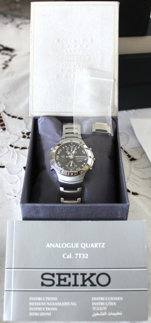 Men's Watches - Seiko Premier Chronograph, stainless steel gents quartz  watch, 7T32-7H80 ** NO RESERVE ** was sold for R1, on 27 Mar at 22:35  by SynergySA in Johannesburg (ID:142010585)