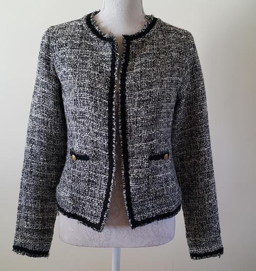 Jackets & Coats - Ladies jacket Chanel style tweed look in black ...