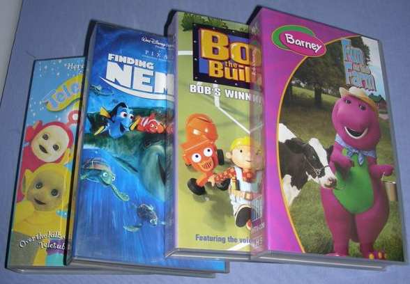 VHS - 5 x VHS tapes - barney, nemo, teletubbies, bob the builder ...