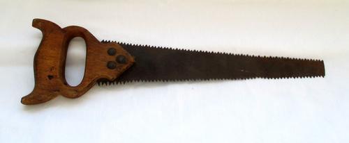 Tools SMALL OLD DOUBLE SIDED SAW WITH WOOD HANDLE was sold for R85 00 Tools SMALL OLD DOUBLE SIDED SAW WITH WOOD HANDLE was sold for R85 00