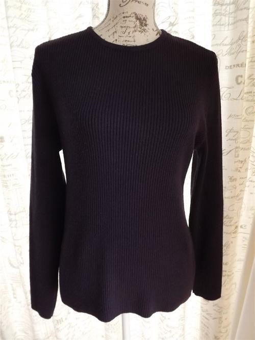 Knitwear - LADIES WOOLWORTHS PLUM COLOUR ROUND NECK RIBBED JERSEY WITH ...