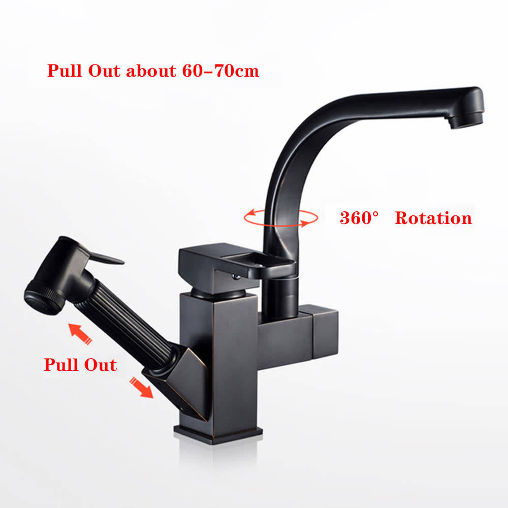 Sinks & Taps Portable Kitchen 360 Degree Rotation Hot & Cold Pull Out