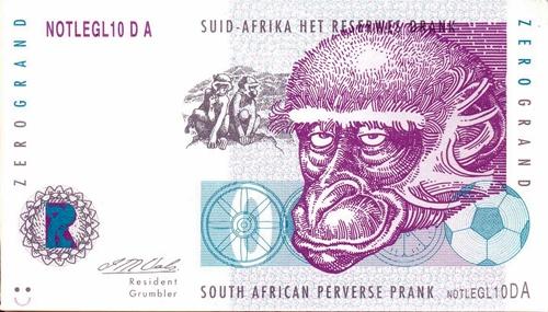 Other South African Bank Notes - ## Zero Rand Note ## was sold for R55 ...