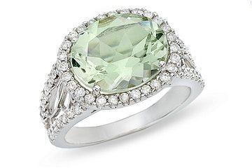 Oval green amethyst ring