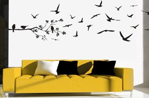 wall;decal;sticker;decorate;birds;living room.