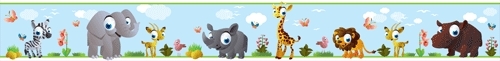 cute animal border for kids room and nursery