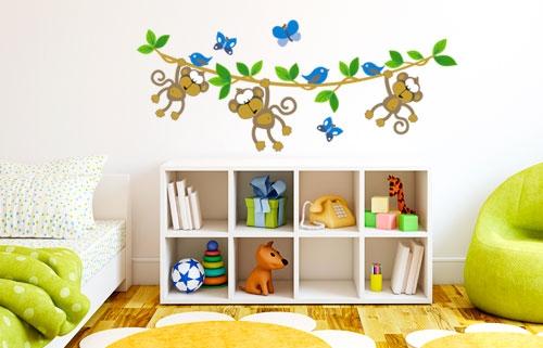 cute monkey wall decal for babies nursary and kids room
