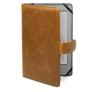 Brown synthetic leather cover for Kindle
