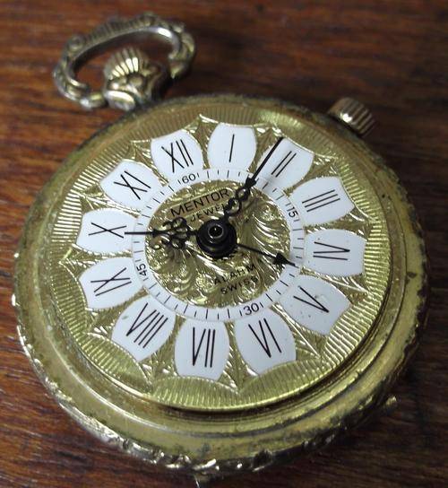 Pocket Watches Vintage Mentor alarm pocket watch, not working, Swiss