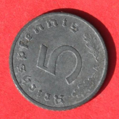 Europe - DEUTSCHES REICH - 5 REICHSPFENNIG 1941 A Very rare German 100% ...