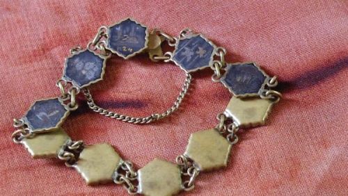 Dainty Vintage Japanese Damascene Komai Bracelet Silver & Gold ~ Signed ~ circa 1930s/1940s