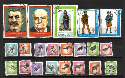 Worldwide & Collections - Manama/Ajman/Ajdad. 21 Stamps. Used not ...