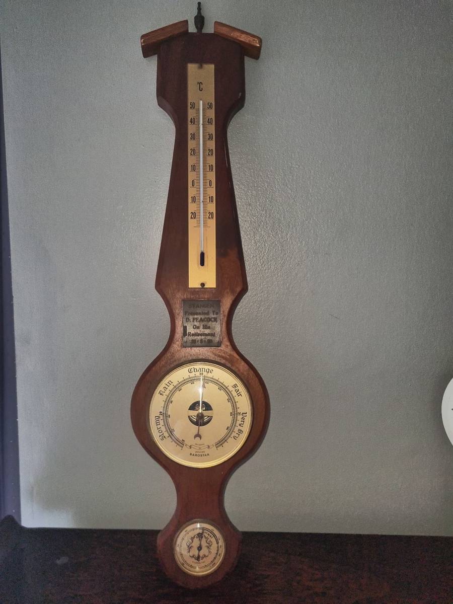 Barometers & Thermometers VINTAGE WEATHER STATION BAROMETER AND