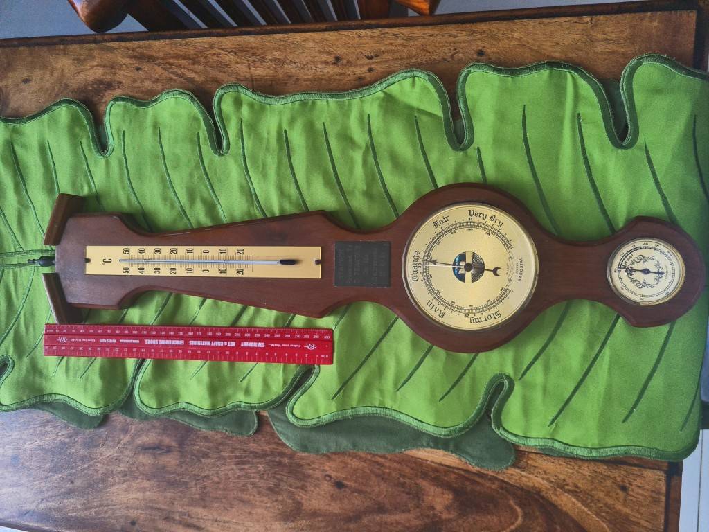 Barometers & Thermometers VINTAGE WEATHER STATION BAROMETER AND