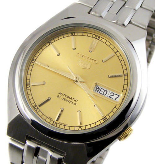 seiko 5 automatic 21 jewels gold plated price