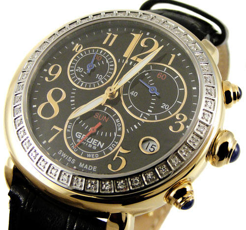 Women's Watches - 100% Swiss Made Ladies GRUEN SWISS 45 DIAMOND ...