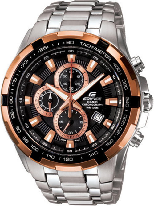 casio edifice rose gold black
