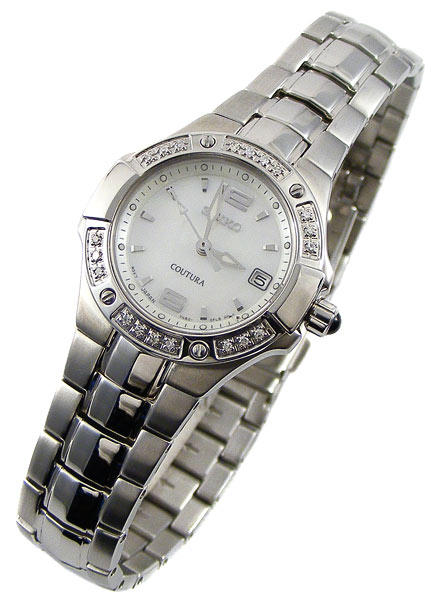 Womens Watches Ladies Seiko Coutura Sapphire 20 Diamond Mother Of