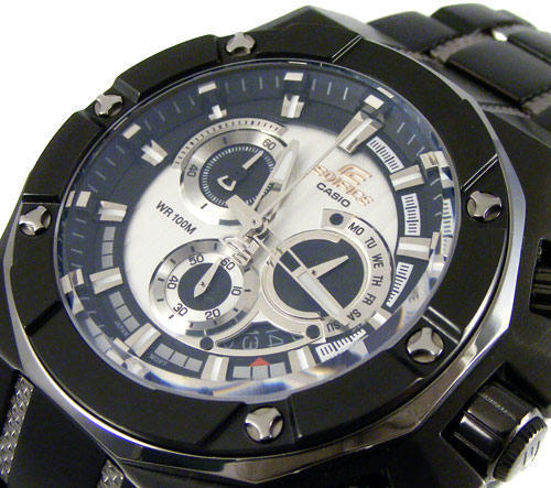 casio edifice men's ip stainless steel grey bracelet watch