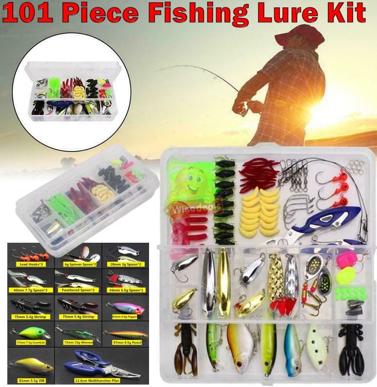 Lures & Baits - 101 Piece Fishing Tackle Lure Bait Kit, comes in a