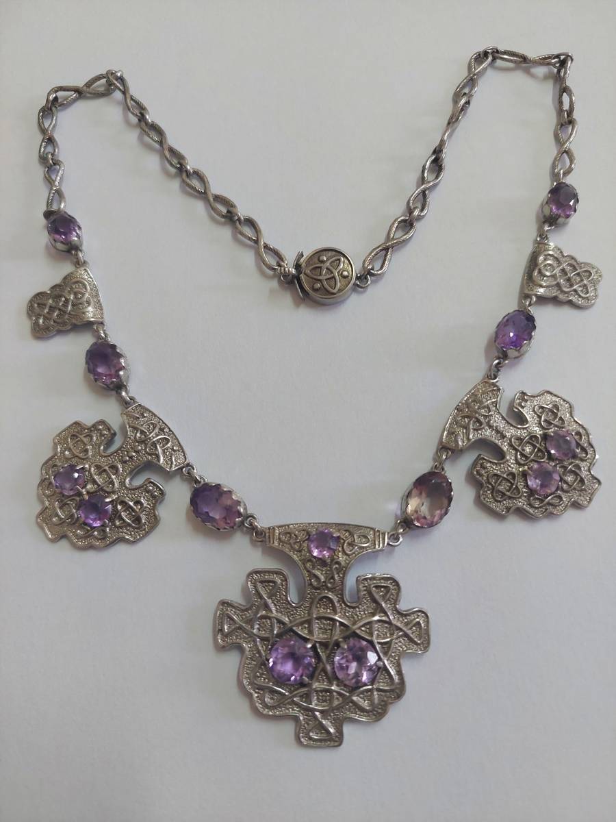 Necklaces & Pendants Magnificent vintage 830 silver amethyst necklace