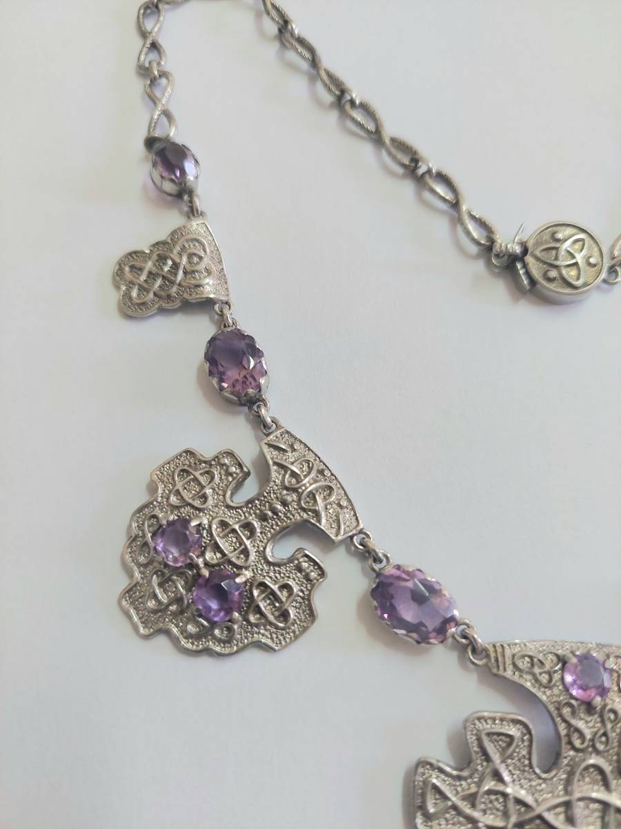Necklaces & Pendants Magnificent vintage 830 silver amethyst necklace