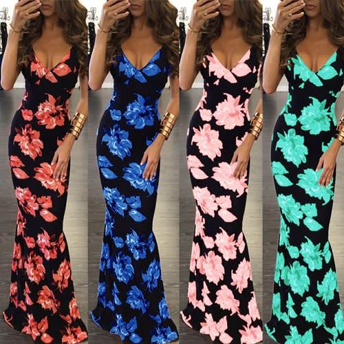 Formal Dresses - *WILD ROSE* Green Floral Strappy Open Back Maxi Long ...