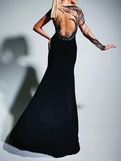 Formal Dresses - *LUXURY RANGE* BLACK LONG SLEEVE Evening Ball Party ...