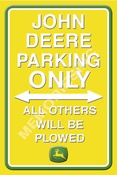 Signage - John Deere Parking Only - Classic Metal Sign For Sale In 