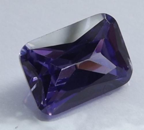 8x6mm Rectangular Emerald cut synthetic tanzanite by dazzling jewellers