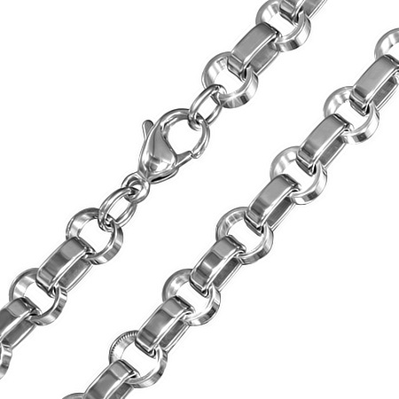 L-60cm W-7mm | Stainless Steel Lobster Claw Clasp Rolo Link Chain - CZO179