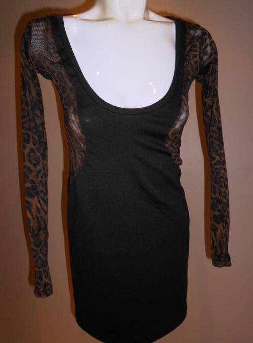 Casual Dresses Black Leopard Print Mesh YDE Dress was listed for