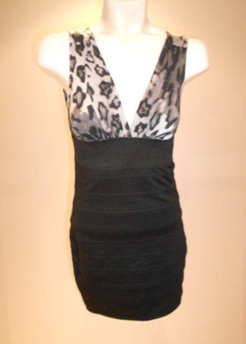 Casual Dresses YDE Dress Grey & Black Leopard Print Dress was