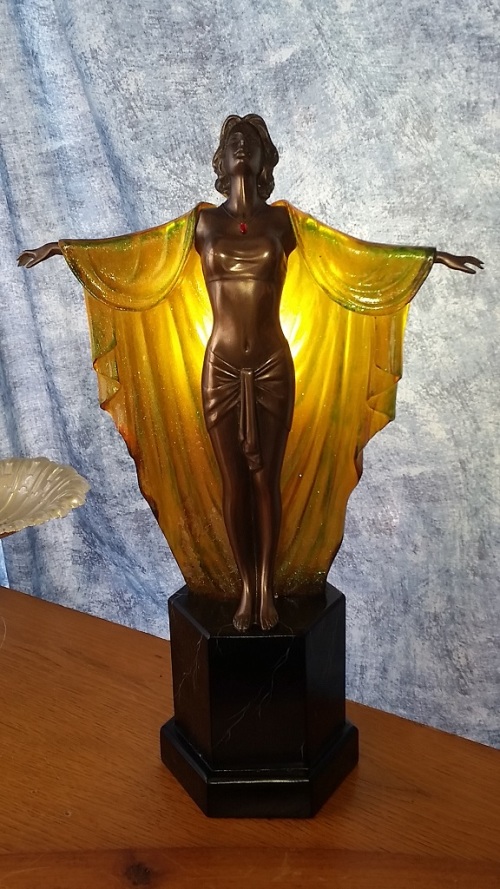 Lamps & Lanterns - Table Lamp Art Deco female figure Femme Fatale