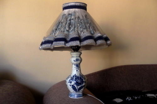 Vintage Blue Delft Holland Side Table Lamp