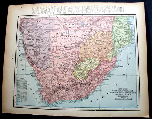 Maps - 1890's ORIGINAL ANTIQUE MAP OF SOUTH AFRICA was sold for R150.00 ...