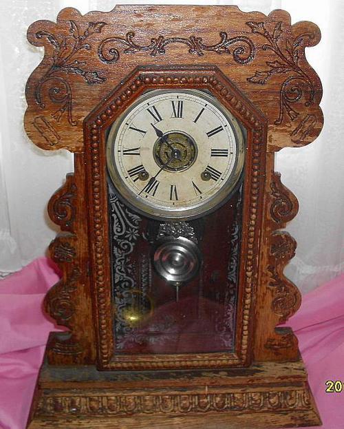 Cuckoo & Wall Clocks - Ansonia '' Eight Day Kenmore'' Gingerbread Clock 