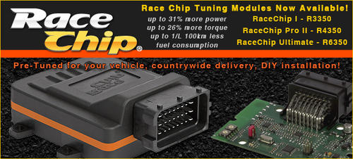 RaceChip Peformance Tuning Chip Upgrade All Racechip Products are pre-tuned and shipped from our suppliers, we will require your full vehicle details before shipping ie. make, model, engine capacity, etc. Please allow for delivery time of 5 to 7 working days  The first step towards more freedom on the street. Noticeable performance increase at a best price • Power increase up to 25 % • Torque increase up to 20 % • Performance individually adjus • 8 MHz processor • Can reduce the fuel consumpti • Aluminium casing • Splash water proof • Easy do-it-yourself installation • Available for more than 2000 vehicles  Good Performance and Controlling  Faster acceleration, safer overtaking, more direct response characteristics: Simply more driving pleasure! The 8-bit processor ST 62 made by ST Microelectronics is one of the most used micro-controllers for complex control tasks. It provides an increase of engine performance of up to 24 % with its 8 MHz clocking  Performance increase individually adjustable We deliver your RaceChip® with a basic setting optimized for your vehicle type. You can adjust your RaceChip® individually to your requirements. Easy, quickly and without automotive specialist knowledge. Further information on installation The increases in performance (up to 25 %) and torque (up to 20 %) as well as the fuel saving (up to 1 l/100 km) are generally achievable maximum values.  Fuel saving with Eco-Tuning Depending on your personal road behaviour you can save fuel by installing the RaceChip®. Up to 1 litre per 100 kilometres. And with an increase of performance at the same time. If fuel saving is your main requirement, please inform us when placing the order. We will consider this during the basic setting  Sub-D-Plug Data connections shall be fast and safe. Therefore, we have equipped the RaceChip® with proved Sub-D-plugs, which comply with the common standards for electronic plug connections. So you can be sure that all data flow without noticeable delay and no connections can come loose.  Sturdy aluminium casing A solid aluminium casing protects the RaceChip® against negative outside impacts which can affect its performance. Under normal driving conditions, the insides of a RaceChip® are perfectly protected. Even our starting model is splash- proof. However, before washing the engine, remove the RaceChip®, as due to high pressure humidity can penetrate Other type Race Chips also available for R4350 & R6350