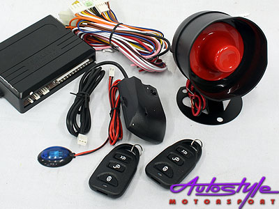 Autosecurity Alarm System CODE:163002  - Alarm Pre Warning Signal - Remote Panic - On Board flashing light relay - Built-in Central lock relay - In-Dash LED Status indicator - Automatic rearming - Active Car Jack Protection - Remote Control arm/disarm - E-Eprom Code memory - Remote visual car finder - remote control doorlock/unlock 