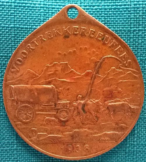 Commemorative - Die Groot Trek 1838-1938 Brass Medal. was sold for 150. ...