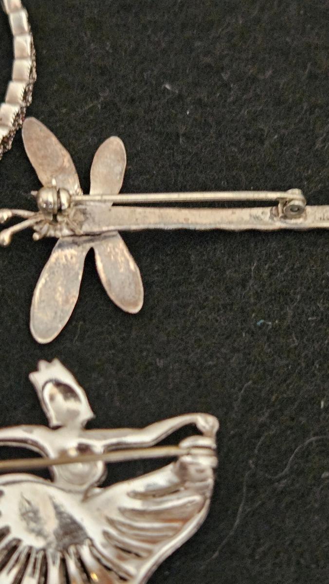 Brooches - Beautiful 925 Silver Dragon Fly Brooch, 925 Bangle plus Two ...