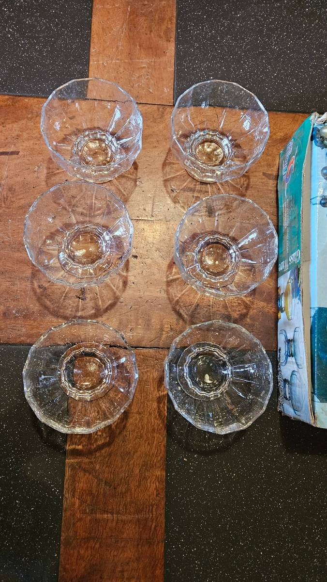 Drinking Glasses & Stemware Six Beautiful Sherbets was sold for 20.00