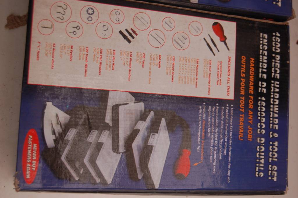Tool Boxes & Sets 1600 PIECE HARDWARE + TOOL SET was sold for R303.00