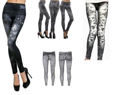 Pants & Leggings - Pack of 2 Ladies Black High Waisted Jean Printed ...