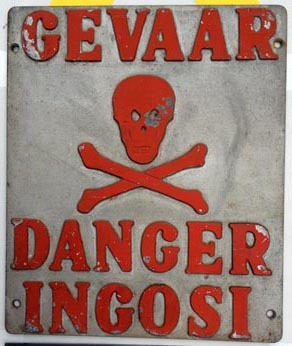 danger sign skull bones