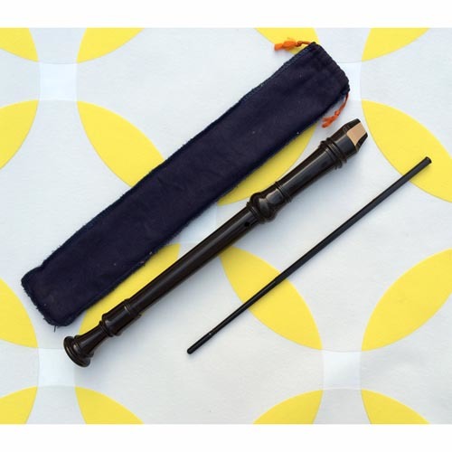 music recorder cleaning stick and bag