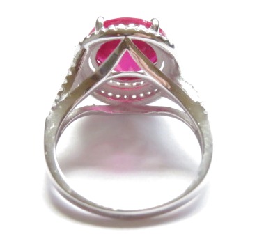 925 Silver ring with ruby cubic zirconia