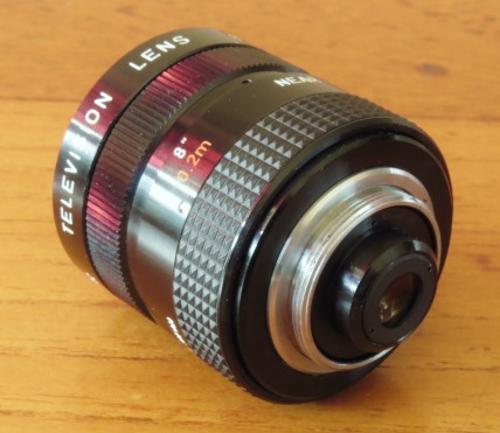 Vintage Japanese made Cosmicar CCTV or VTR 8.5 mm F 1.5 camera lens in original box 