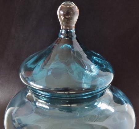 Vintage teal genie/apothecary pedestal jar