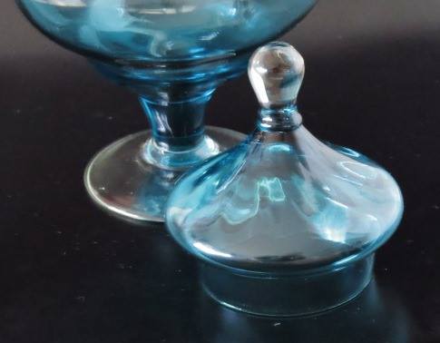Vintage teal genie/apothecary pedestal jar
